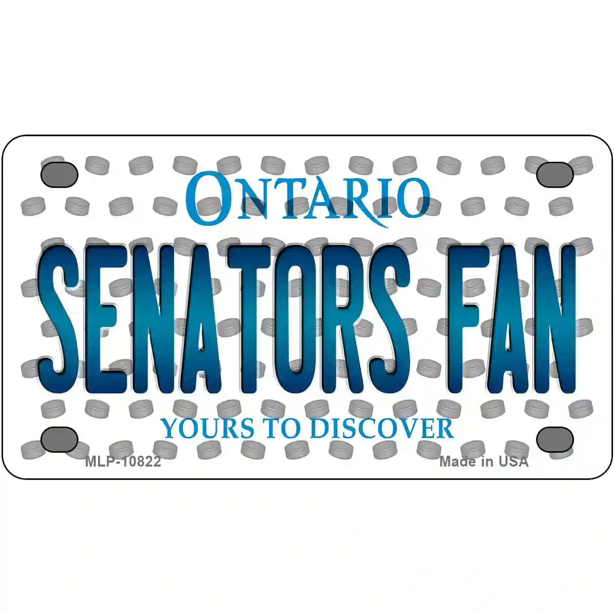 Senators Fan Ontario Novelty Metal License Plate 4" x 2.2" (MLP)