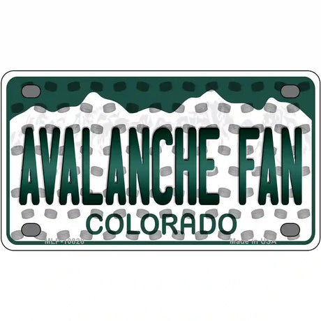 Avalanche Fan Colorado Novelty Metal License Plate 4" x 2.2" (MLP)