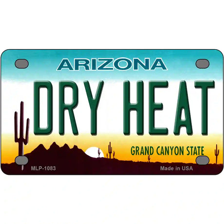 Dry Heat Arizona Novelty Metal License Plate 4" x 2.2" (MLP)