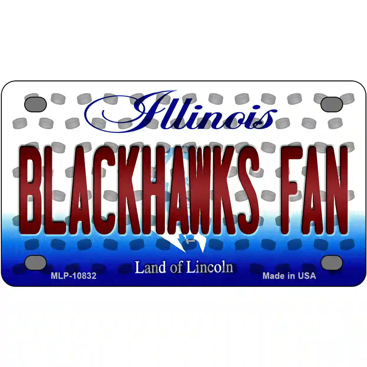 Blackhawks Fan Illinois Novelty Metal License Plate 4" x 2.2" (MLP)