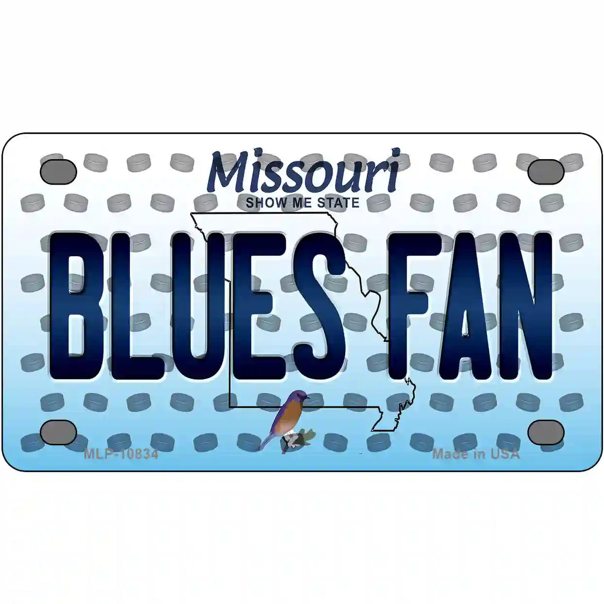 Blues Fan Missouri Novelty Metal License Plate 4" x 2.2" (MLP)