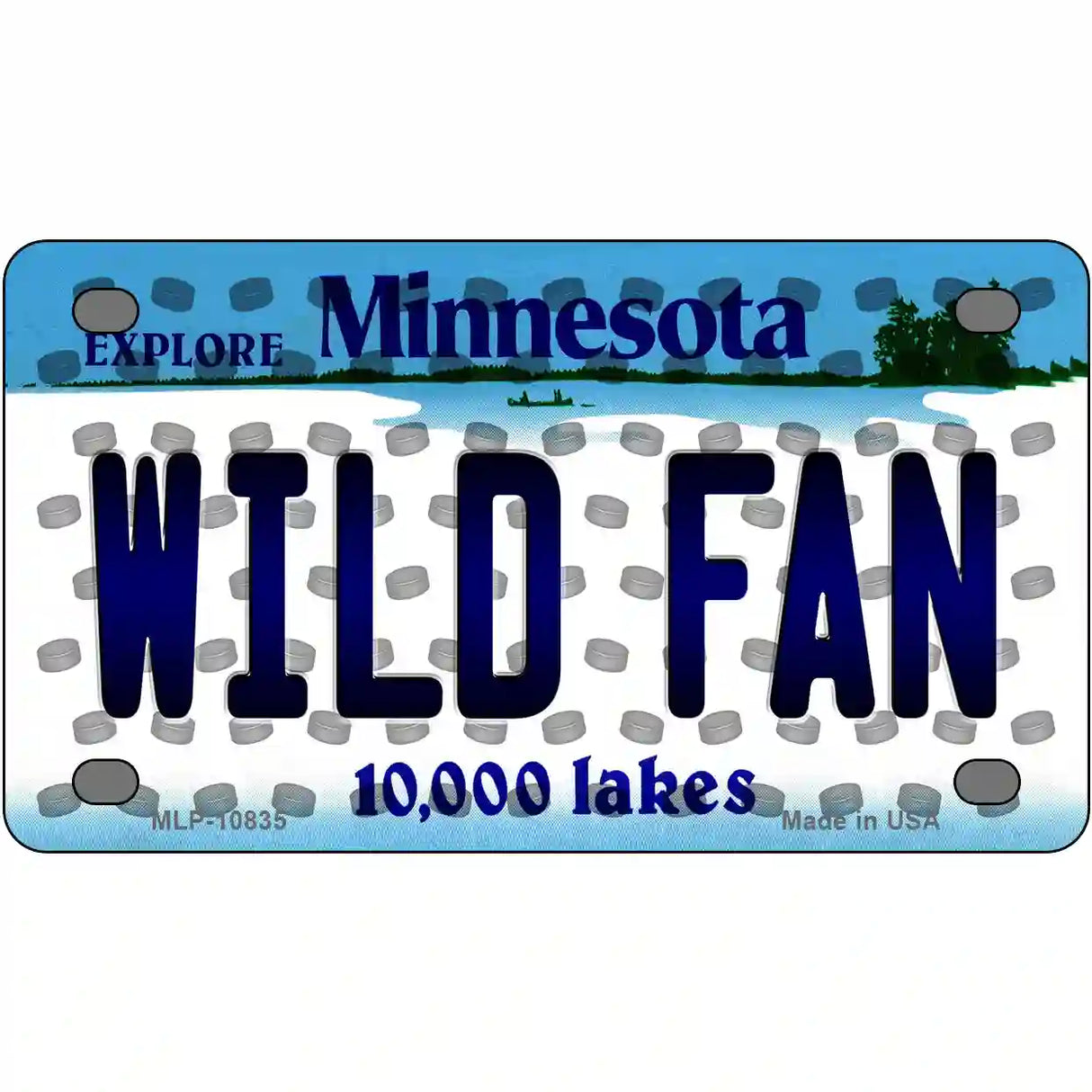 Wild Fan Minnesota Novelty Metal License Plate 4" x 2.2" (MLP)