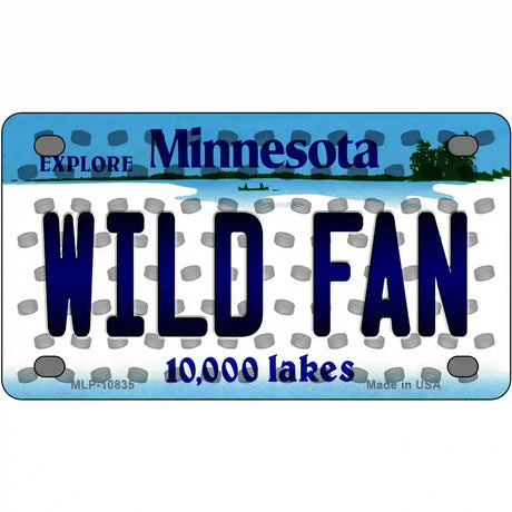 Wild Fan Minnesota Novelty Metal License Plate 4" x 2.2" (MLP)