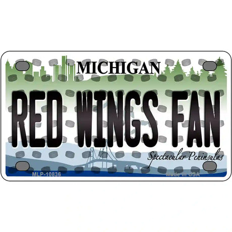 Red Wings Fan Michigan Novelty Metal License Plate 4" x 2.2" (MLP)