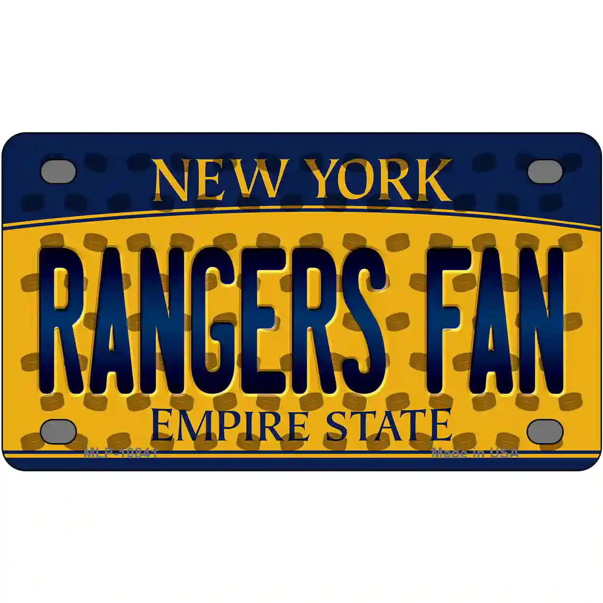 Rangers Fan New York Novelty Metal License Plate 4" x 2.2" (MLP)