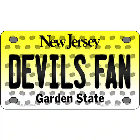 Devils Fan New Jersey Novelty Metal License Plate 4" x 2.2" (MLP)