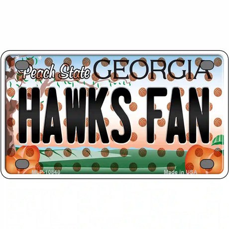 Hawks Fan Georgia Novelty Metal License Plate 4" x 2.2" (MLP)