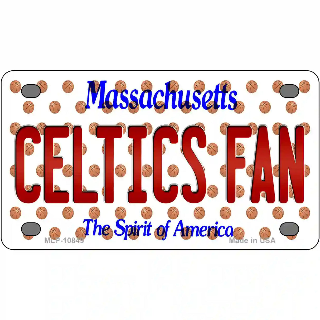 Celtics Fan Massachusetts Novelty Metal License Plate 4" x 2.2" (MLP)