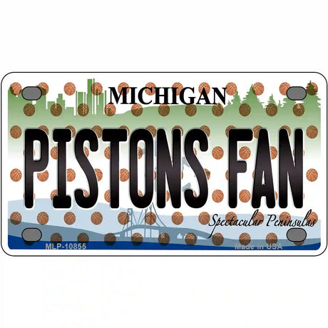 Pistons Fan Michigan Novelty Metal License Plate 4" x 2.2" (MLP)