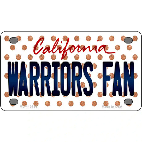 Warriors Fan California Novelty Metal License Plate 4" x 2.2" (MLP)