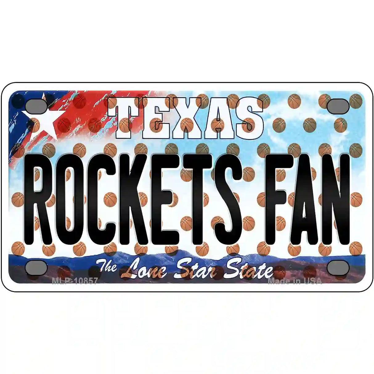 Rockets Fan Texas Novelty Metal License Plate 4" x 2.2" (MLP)