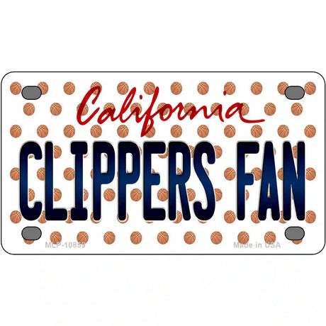 Clippers Fan California Novelty Metal License Plate 4" x 2.2" (MLP)