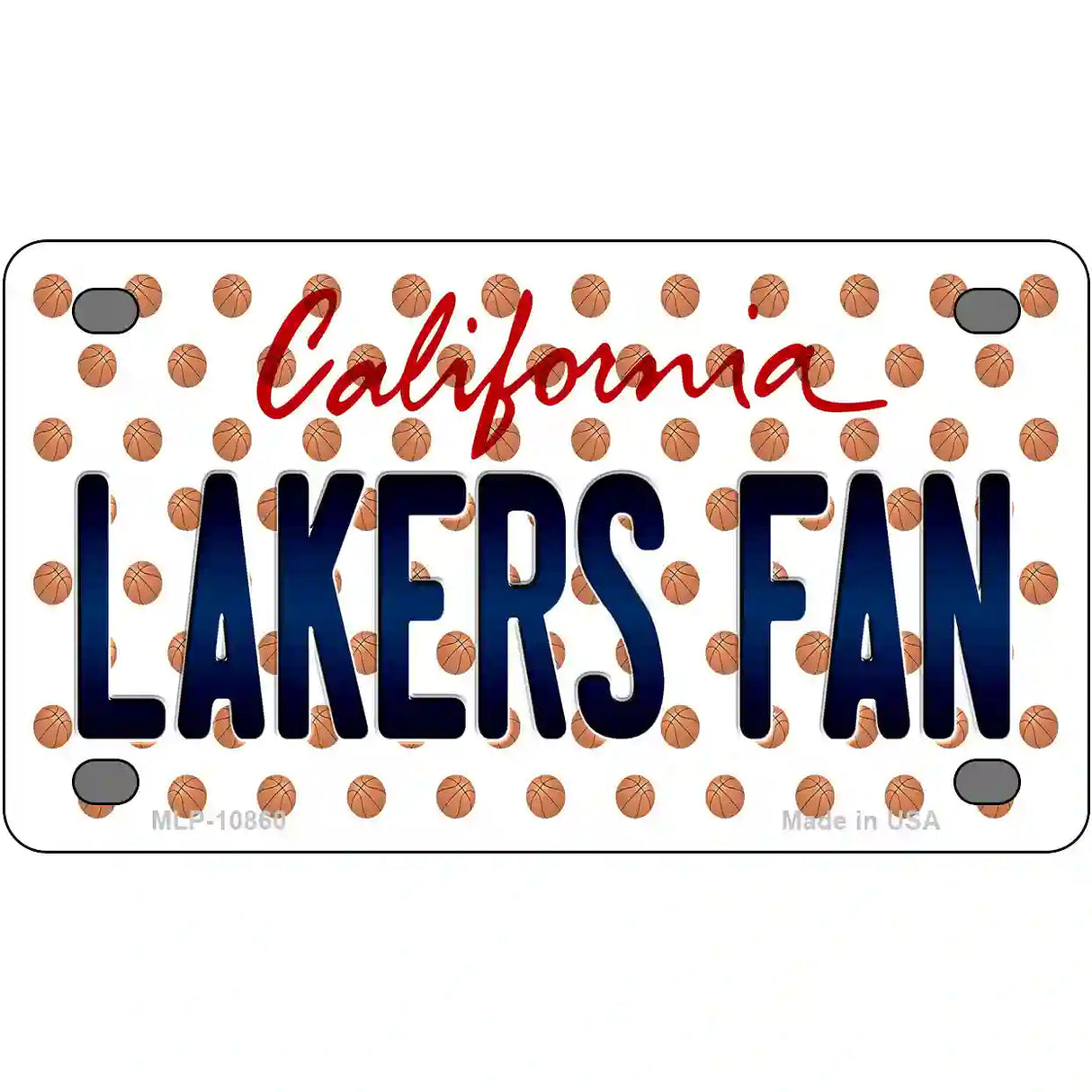 Lakers Fan California Novelty Metal License Plate 4" x 2.2" (MLP)