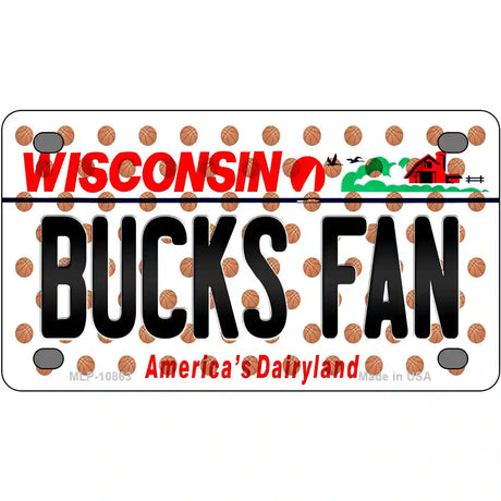 Bucks Fan Wisconsin Novelty Metal License Plate 4" x 2.2" (MLP)