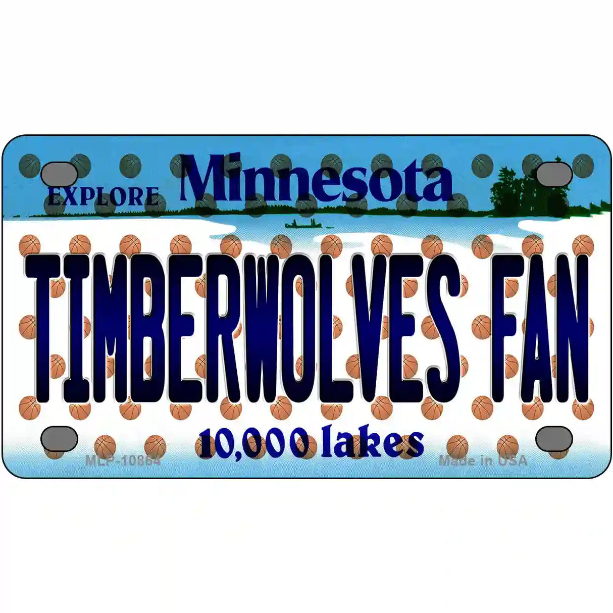 Timberwolves Fan Minnesota Novelty Metal License Plate 4" x 2.2" (MLP)