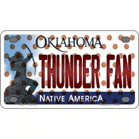 Thunder Fan Oklahoma Novelty Metal License Plate 4" x 2.2" (MLP)