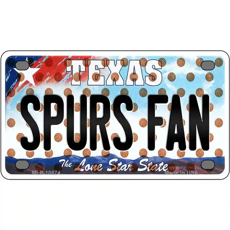 Spurs Fan Texas Novelty Metal License Plate 4" x 2.2" (MLP)