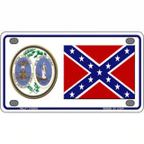 Confederate Flag South Carolina Seal Novelty Metal License Plate 4" x 2.2" (MLP)