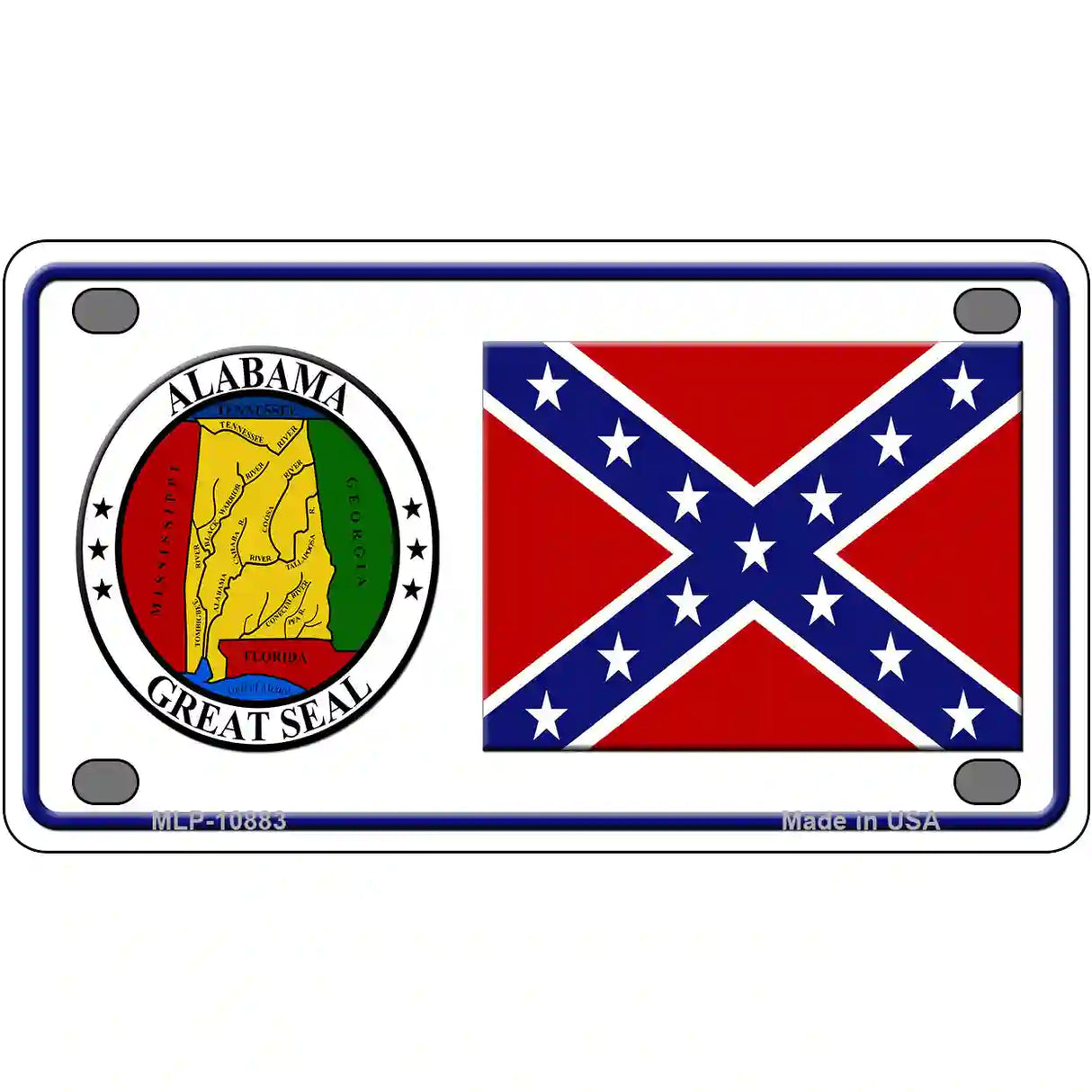 Confederate Flag Alabama Seal Novelty Metal License Plate 4" x 2.2" (MLP)