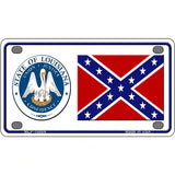 Confederate Flag Louisiana Seal Novelty Metal License Plate 4" x 2.2" (MLP)