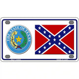 Confederate Flag Texas Seal Novelty Metal License Plate 4" x 2.2" (MLP)