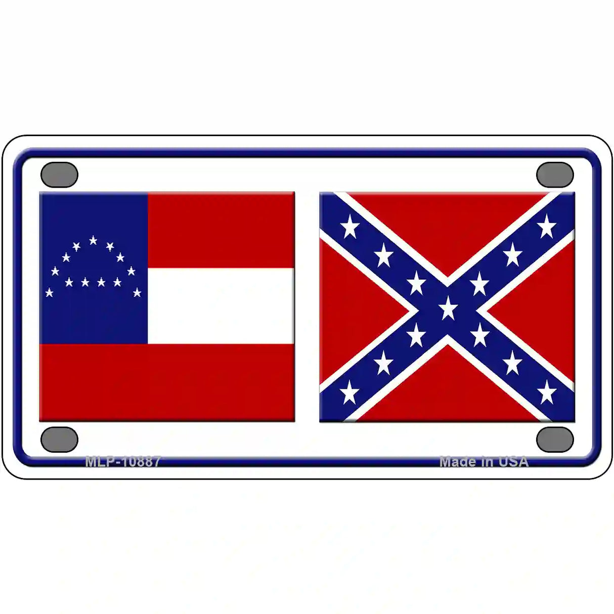 Confederate Robert E Lee Flag Novelty Metal License Plate 4" x 2.2" (MLP)