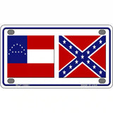 Confederate Robert E Lee Flag Novelty Metal License Plate 4" x 2.2" (MLP)