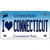 I Love Connecticut Metal Novelty License Plate 4" x 2.2" (MLP)