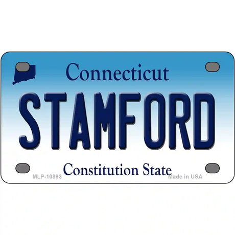 Stamford Connecticut Metal Novelty License Plate 4" x 2.2" (MLP)