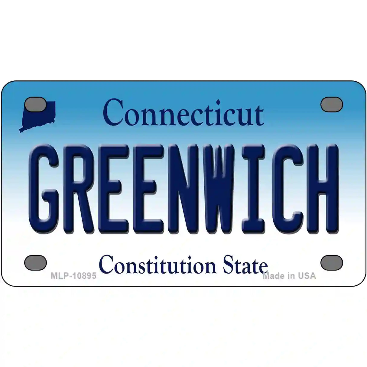 Greenwich Connecticut Metal Novelty License Plate 4" x 2.2" (MLP)