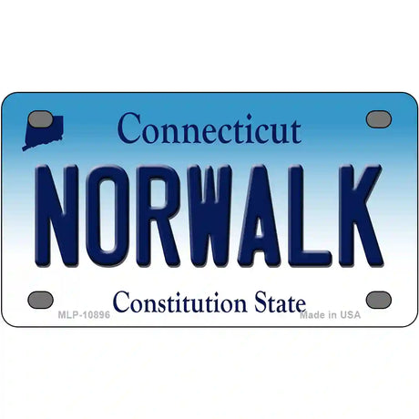 Norwalk Connecticut Metal Novelty License Plate 4" x 2.2" (MLP)