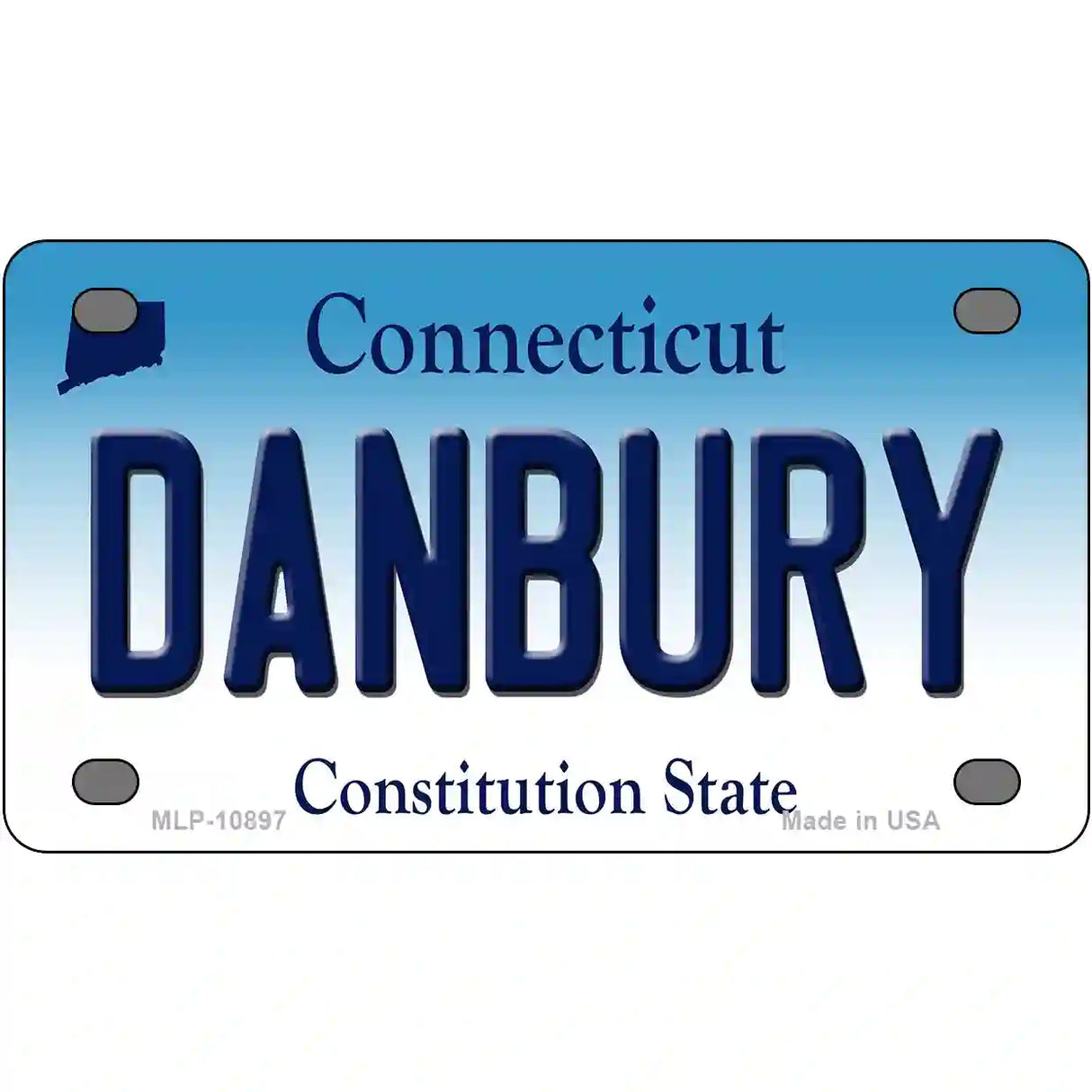 Danbury Connecticut Metal Novelty License Plate 4" x 2.2" (MLP)