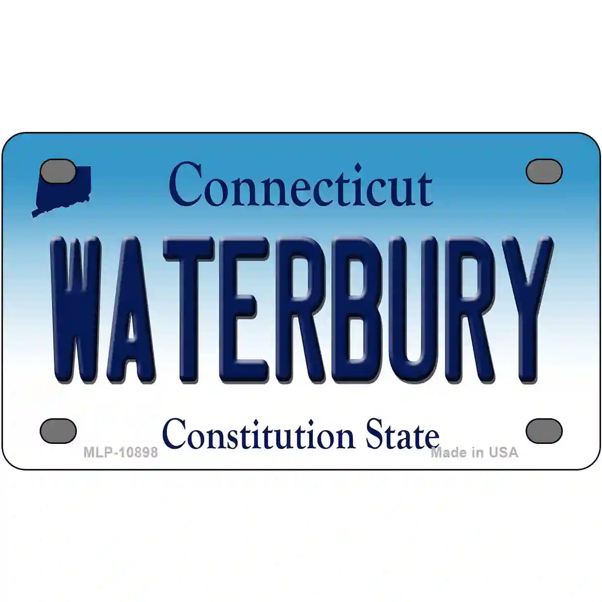 Waterbury Connecticut Metal Novelty License Plate 4" x 2.2" (MLP)