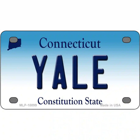 Yale Connecticut Metal Novelty License Plate 4" x 2.2" (MLP)