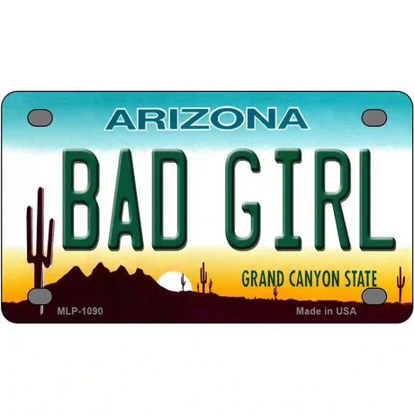 Bad Girl Arizona Novelty Metal License Plate 4" x 2.2" (MLP)