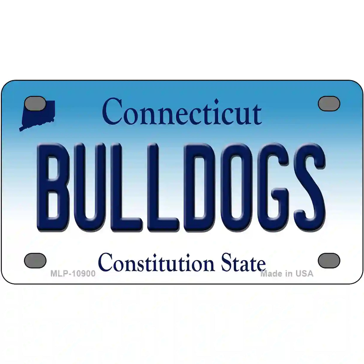 Bulldogs Connecticut Metal Novelty License Plate 4" x 2.2" (MLP)