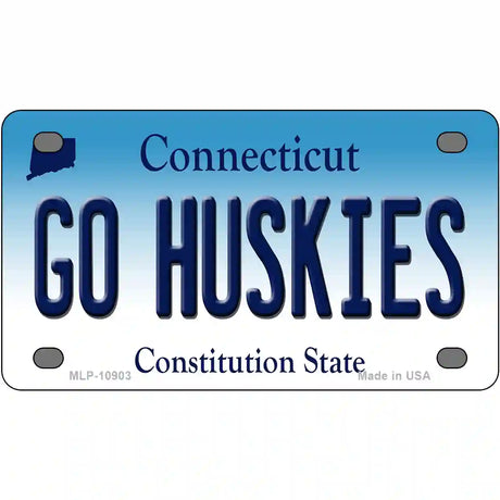 Go Huskies Connecticut Metal Novelty License Plate 4" x 2.2" (MLP)