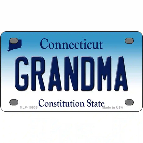 Grandma Connecticut Metal Novelty License Plate 4" x 2.2" (MLP)