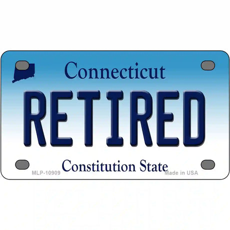 Retired Connecticut Metal Novelty License Plate 4" x 2.2" (MLP)