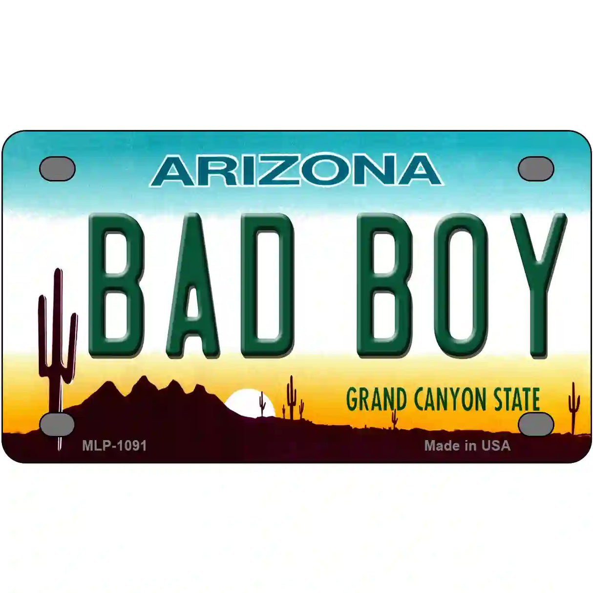 Arizona Bad Boy Novelty Metal License Plate 4" x 2.2" (MLP)