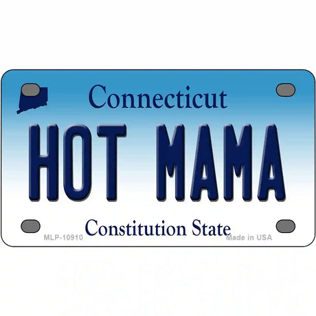 Hot Mama Connecticut Metal Novelty License Plate 4" x 2.2" (MLP)