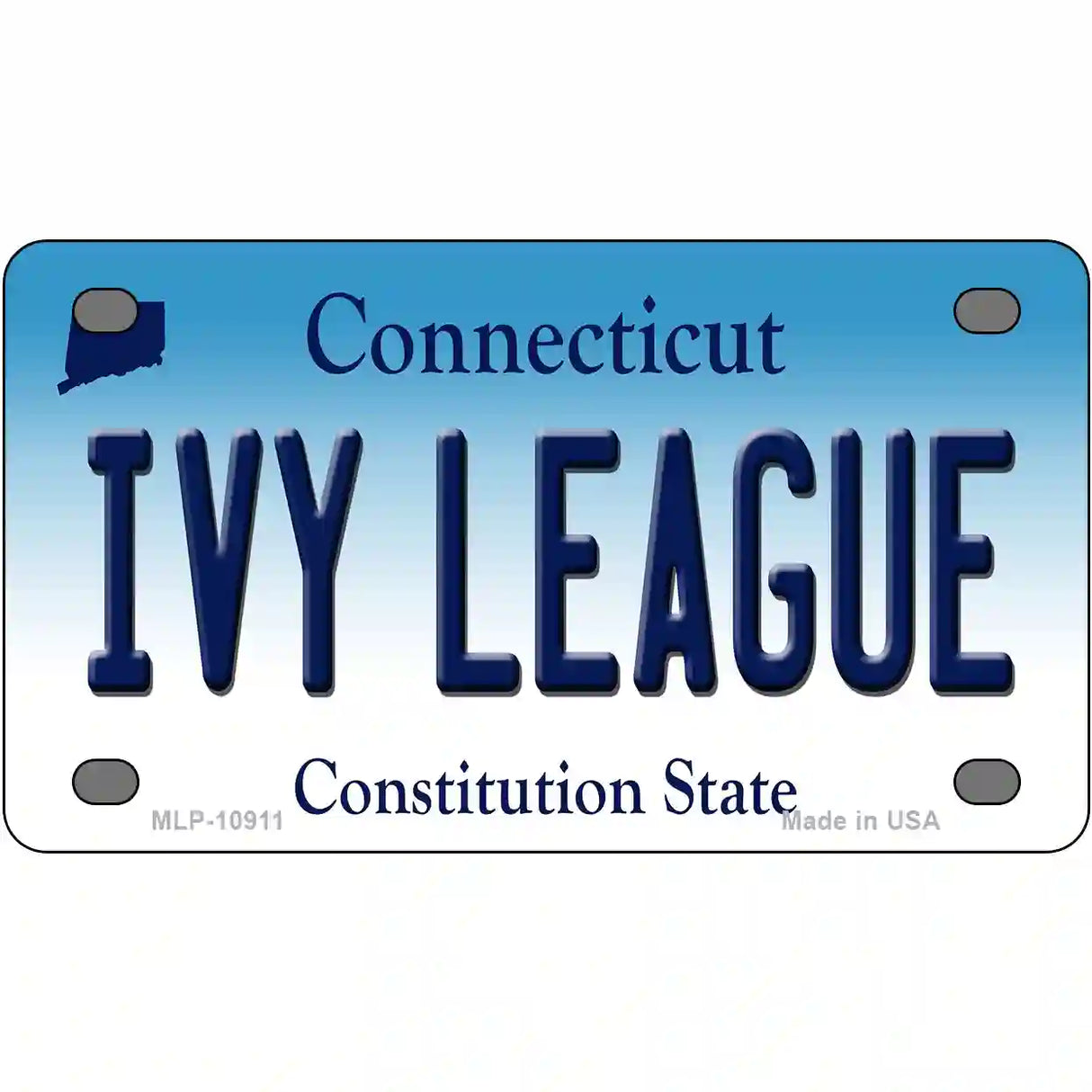 Ivy League Connecticut Metal Novelty License Plate 4" x 2.2" (MLP)