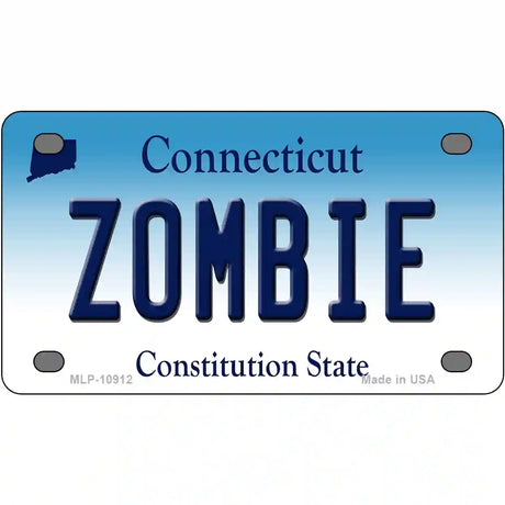 Zombie Connecticut Metal Novelty License Plate 4" x 2.2" (MLP)