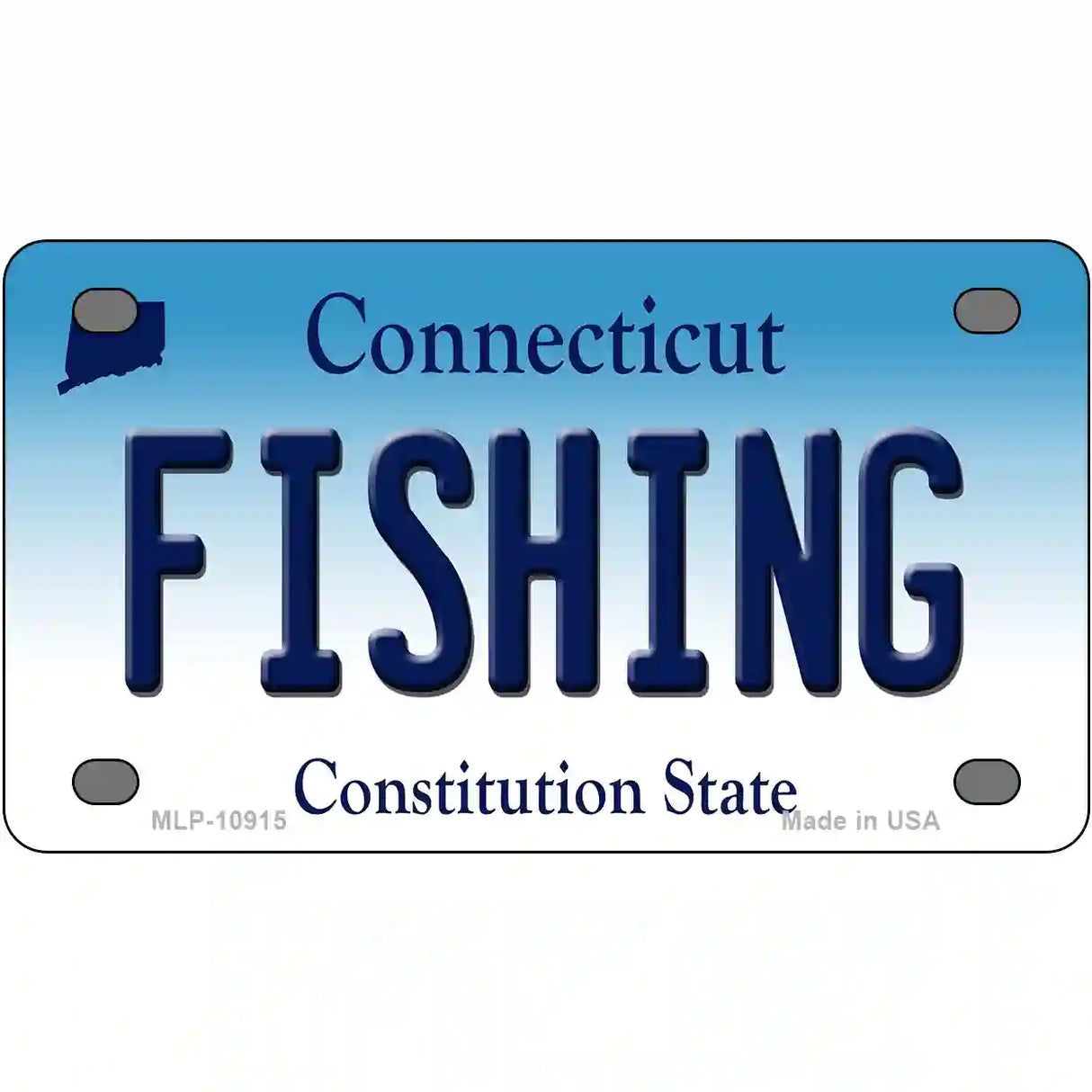 Fishing Connecticut Metal Novelty License Plate 4" x 2.2" (MLP)