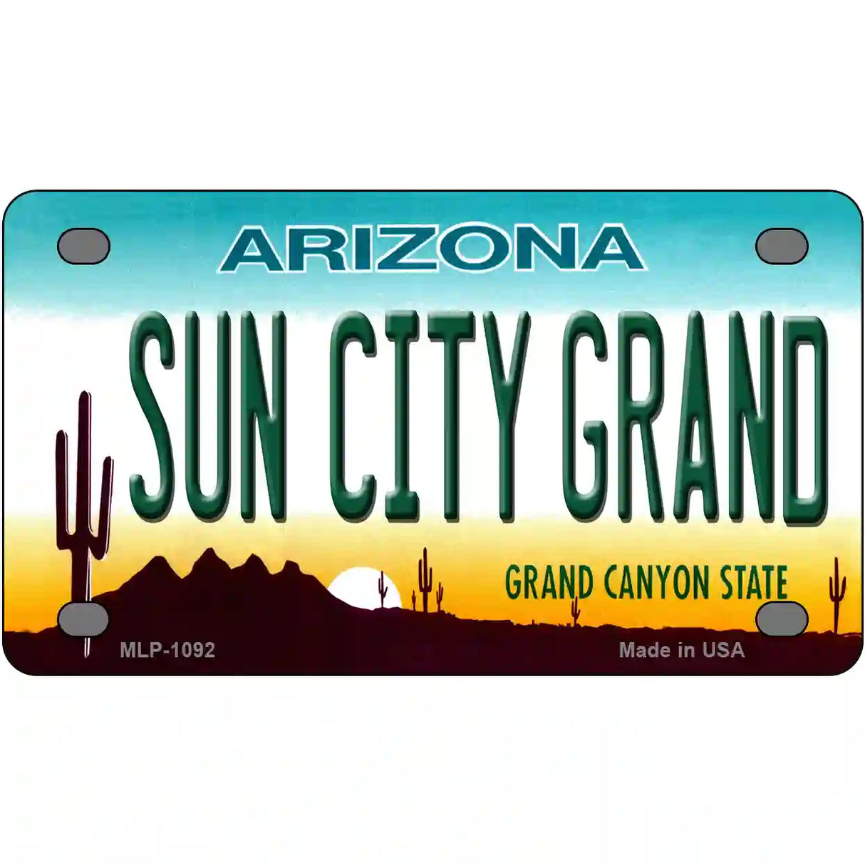 Sun City Grand Arizona Novelty Metal License Plate 4" x 2.2" (MLP)