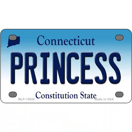 Princess Connecticut Metal Novelty License Plate 4" x 2.2" (MLP)