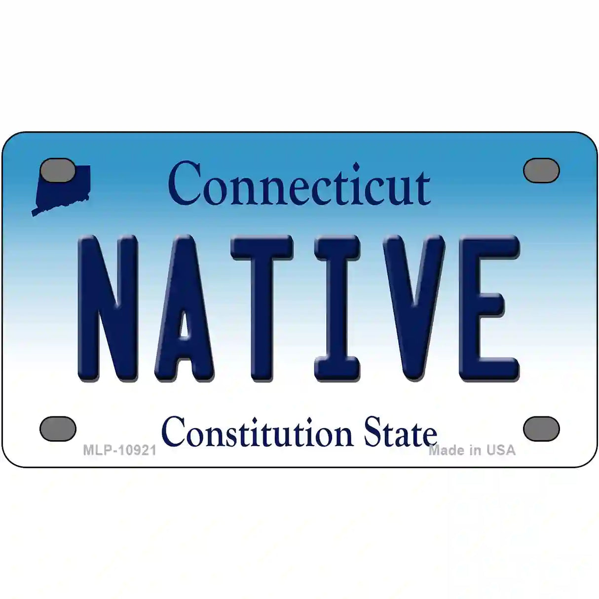 Native Connecticut Metal Novelty License Plate 4" x 2.2" (MLP)