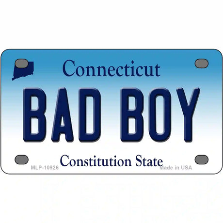 Bad Boy Connecticut Metal Novelty License Plate 4" x 2.2" (MLP)