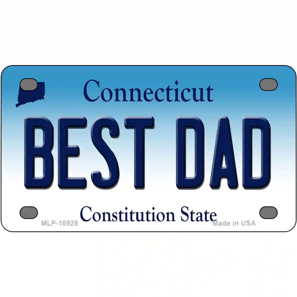 Best Dad Connecticut Metal Novelty License Plate 4" x 2.2" (MLP)