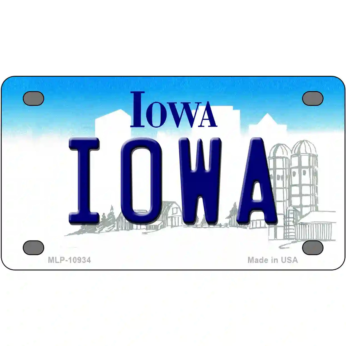 Iowa Metal Novelty License Plate 4" x 2.2" (MLP)